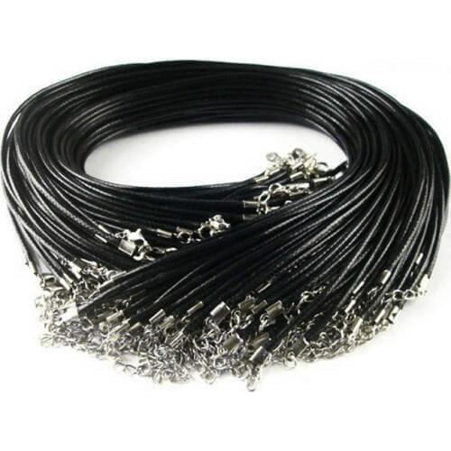 Wholesale 20pc/lot DIY Black Leather Chain Choker Necklace Women Faux Leather Cord Rope Necklace For Jewelry Making Accessories