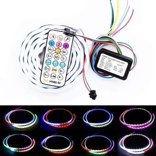 PAIEIMAI Rear Daytime Running Light 1.2m 1.5m 12v Streamer Floating LED Strip Turn Signal Flexible Tailgate Lamp Remote Control