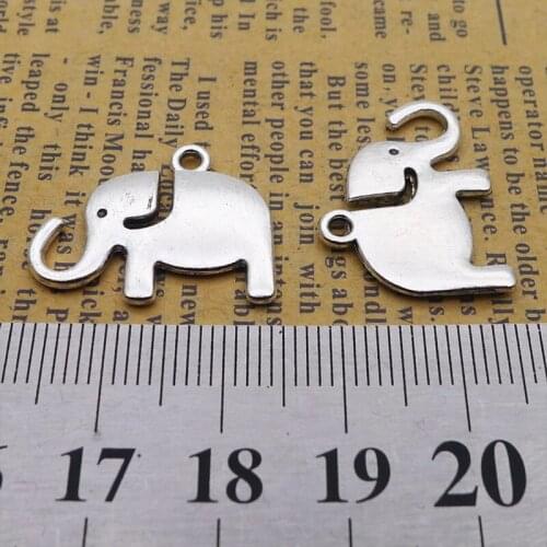 10pcs/Lot 17x22mm Elephant Charms Tibetan Silver Color Pendant For Making Fit DIY Jewelry Handmade Accessories Crafts