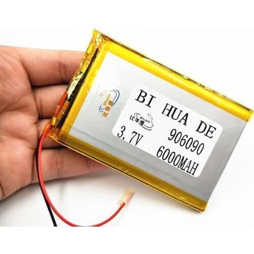3.7 polymer lithium battery 906090 6000MAH GPS mobile power flat battery Rechargeable Li-ion Cell For Tablet MID Digital Product