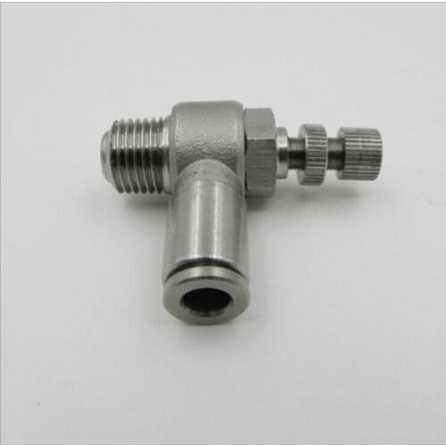 Tube size 10mm-1/2 PT thread pneumatic stainless steel 316 push in fittings control the speed of airflow