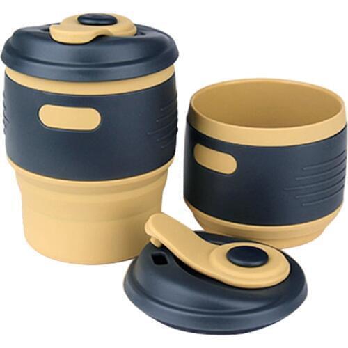 Folding Water Container Silicone Travel Coffee Cup With Lid Anti-dust Multifunctional Tea Cups Kitchen Supplies Vaso Plegable