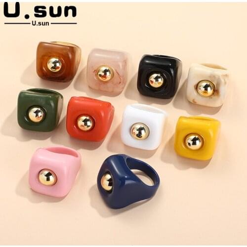 U.sun Women's Gold Rings