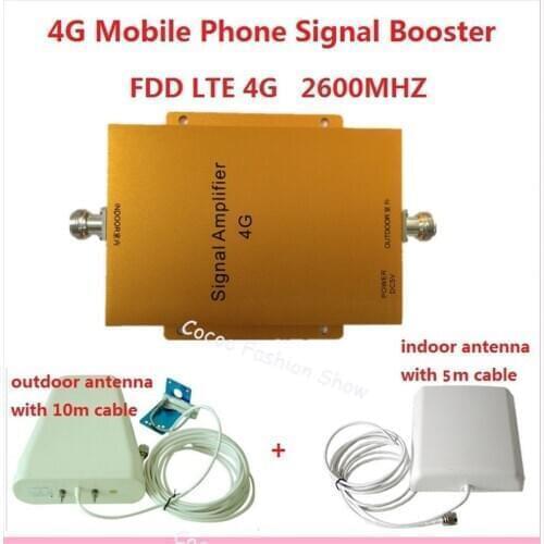 2600MHz 4G Mobile Signal Amplifier FDD-LTE Repeater 2600mhz Cell Phone Cellular Signal Booster with flat log periodic antenna