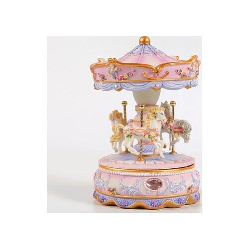 Merry Go Round Music box Geometric Music baby room decoration Gifts Unisex Resin Christmas Horse Carousel Box birthday gift Home