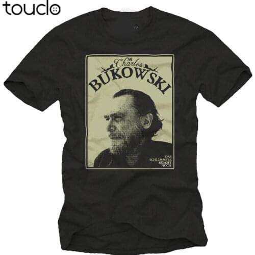 Vintage Mens T-Shirt with Charls Bukowski-Men Cult Writer Shirt