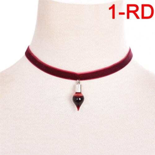Vintage Vampire Diaries Pendant Black Lace Choker Necklace Blood sucker Leech Blood Glass Bottles Necklaces Halloween Gifts
