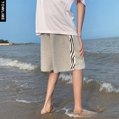 Japanese Streetwear Mens Loose Casual Shorts Harajuku Patchwork Men Fashion Hip Hop Knee Length Sweatpants Running Pants