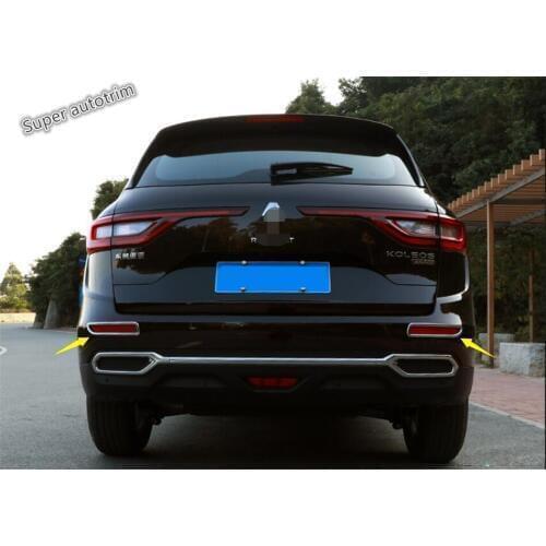 Lapetus Chrome Rear Fog Lights Lamp Bezel Cover Trim 2 Piece Bright Exterior Fit For Renault Koleos 2017 2018 2019 2020 ABS