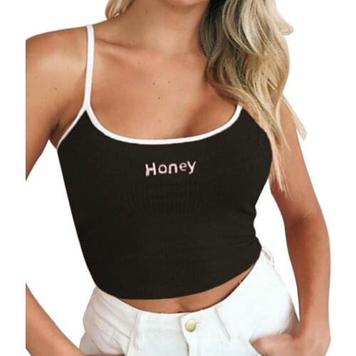 Women Letter Print Camisoles Strap Tank Tops Summer Soft Tank Tops Sexy Camis Ladies Camisoles Clothing