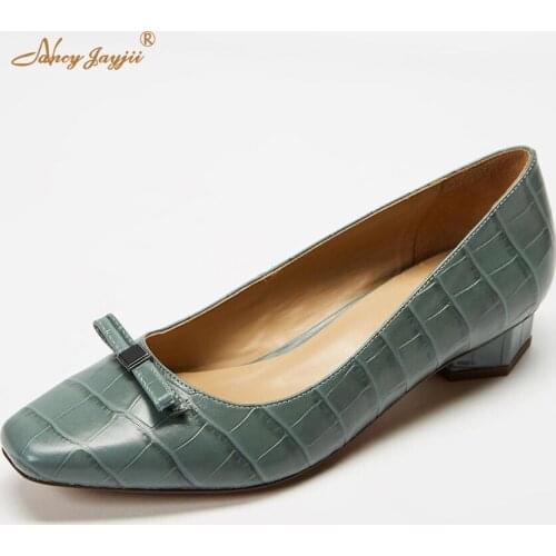 Female Cute Bow Crocodile Texture Leather Ballet Flats 2021 Women’s Autumn Office Party Shoes Girl Elegant Slip On School Shoes