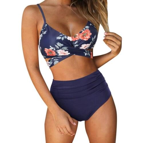 Women Sexy Floral Bikini High Waist Swimsuit Female Push Up Swimwear Swimming Wear Bathing Suit Swimsuits Moda Praia #G3