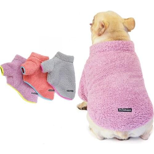 Dog Winter Clothing Fleece Thick Warm Bulldog Jacket Coat Winter Wear Soft Clothes for Dogs Chihuahua Ropa Perro
