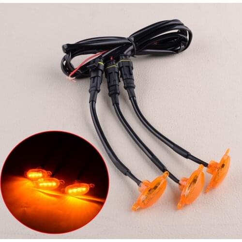 1 Set Orange Car Front Bumper Grille Daytime Running LED Lights Fit for Chevrolet Silverado 1500 2016 2017 2018 2019 2020 2021