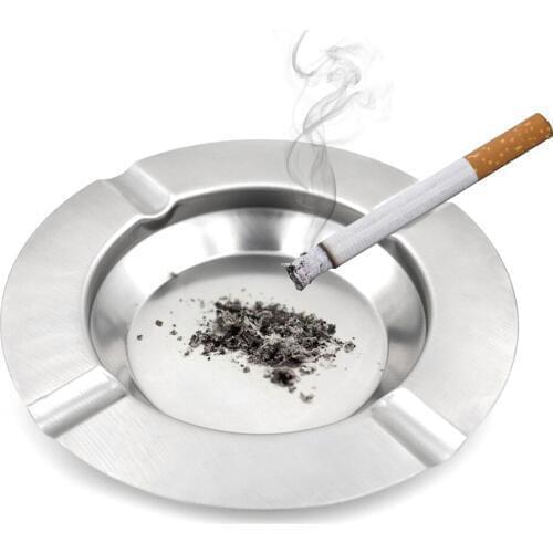 1Pc Cigarette Ashtray Stainless Steel Round and Squared Shape Ashtray For Hotel Bar Restaurant Smoking Accessories