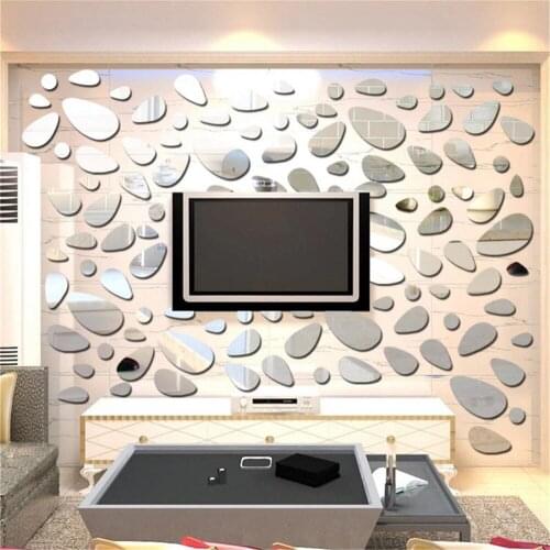 12 tablets Cobblestone paste three-dimensional mirror wall paste on the wall
