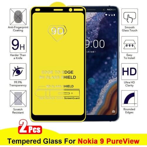 2pcs For Nokia 9 PureView Screen Protector Full Cover Tempered Glass for Nokia 9 Pure View Glass Protective Film Explosion-Proof