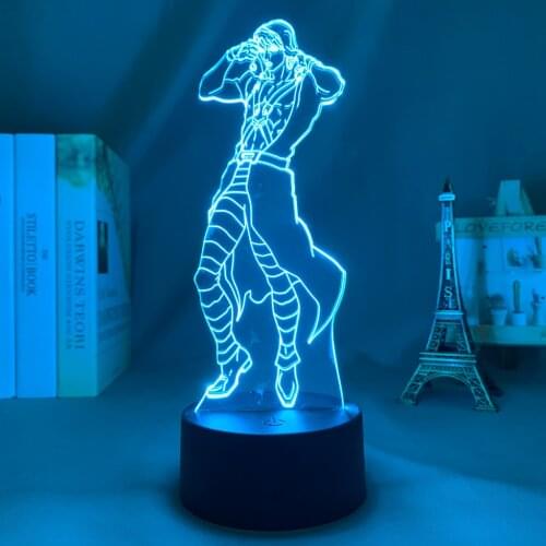3d Lamp Anime JoJo Bizarre Adventure Risotto Nero for Bedroom Decor Light Birthday Gift for Him Jojo Led Light Manga