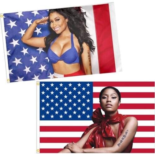 3x5ft Nicki Minaj Rap Sexy USA Flag Music Singer Star Silk Fabric Art Banner