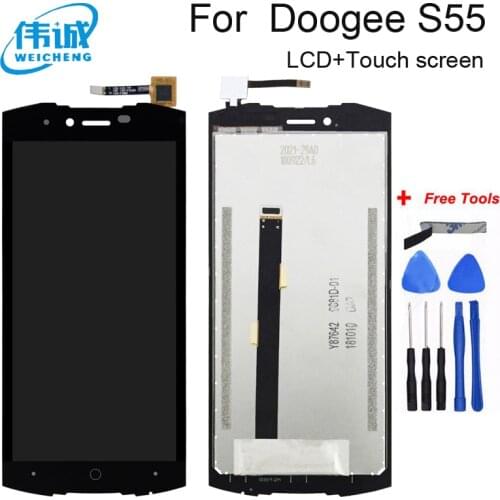 New Original 5.5 Inch Touch Screen LCD Display Assembly Replacement For Doogee S55/S55 Lite Phone Sensor LCD Screen