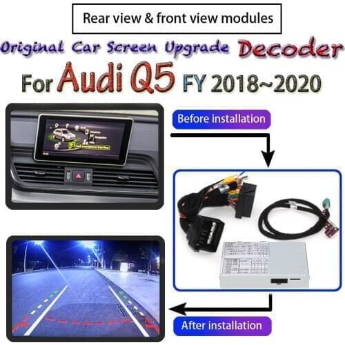 For Audi Q5 FY MMI 2018 2019 2020 Interface Adapter Backup Parking Front Rear Camera Display Original Car Screen Upgrade Decoder