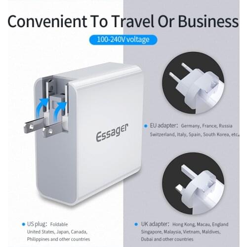 Essager Quick Charge 3.0 Mutil USB Charger USB Type C PD QC QC3.0 48W Fast Charging Travel Wall Mobile Phone Charger