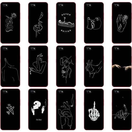 For OPPO A1K Case 6.1" Soft Silicon TPU Back Cover For OppoA1K CPH1923 Phone Case Bumper Bag Protective Fundas Black Pattern