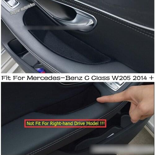 Black Interior Front Car Door Handle Container Storage Box Fit For Mercedes-Benz C Class W205 2014 - 2021 Plastic Accessories