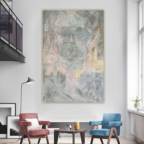Citon Joan Miro《Self-Portrait I》Surrealism Canvas Oil Painting Artwork Poster Picture Background Wall Decor Home Decoration