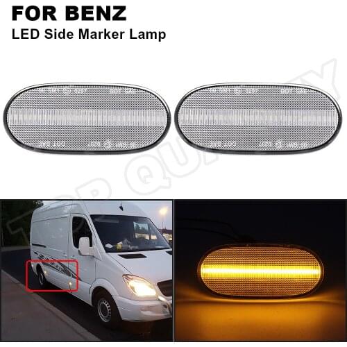 For Mercedes Benz Sprinter W906 2006 2007 2008 2009 2010 2011 2012 2013 LED Side Marker Turn Signal Light Lamps Smoke Clear Lens