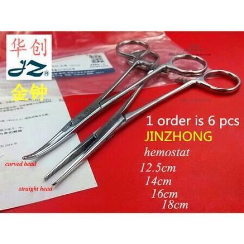 Jinzhong JZ surgical instrument straight curved head Hemostat forcep stainless steel medical Double-fold eyelids Hemostat clamp