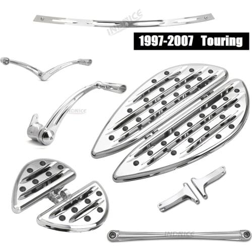Chrome Deep cnc cut Floorboards Brake shift levers for harley touring FLHX FLHT 1997-2007 Windshield trim