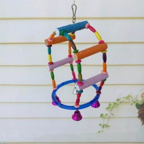 Parrot ladder toy rotating ladder bird climbing ladder biting toy tiger skin swing stand standing bar bird supplies