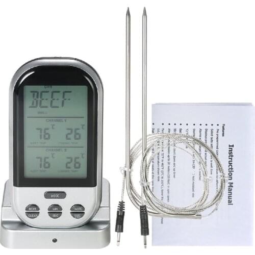 Multi Function Wireless Barbecue Thermometer Electronic Dual Channel Kitchen Food Thermometer