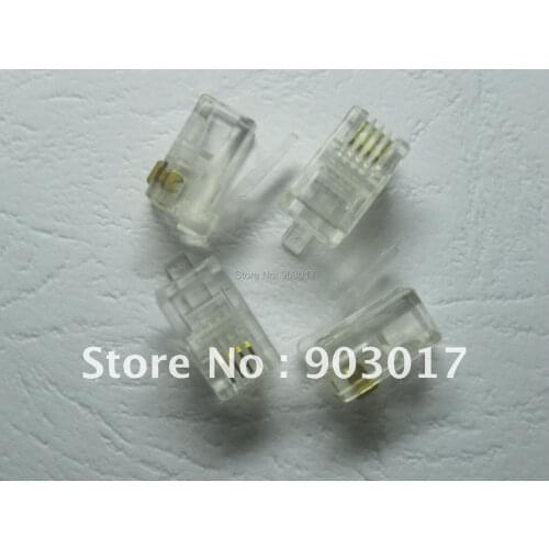 4P4C Modular Plug Telephone Connector 300 Pcs Por Lot HOT Sale HIGH Quality