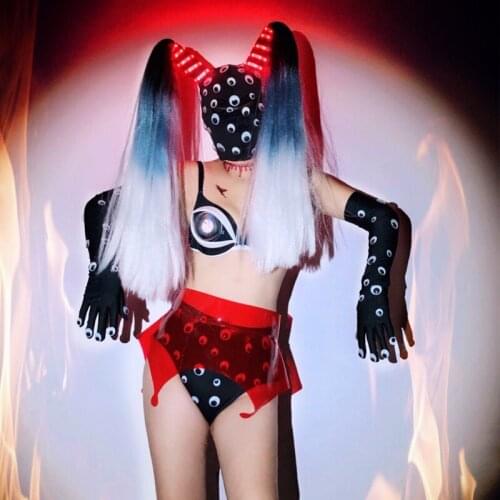 New Nightclub DJDS Stage Performance Clothes Halloween Party Strange Costumes Pole Dancing Clothing Gogo Rave Outfits DWY4753