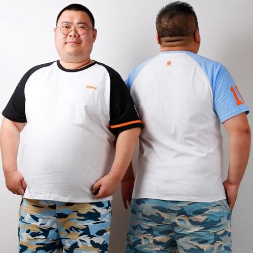 New Arrivals 2020 Summer Mens Plus Size Cotton T-shirt Gay Bear Claw Paw Round Collar Patchwork Short-sleeve Blouse M L XL 2XL