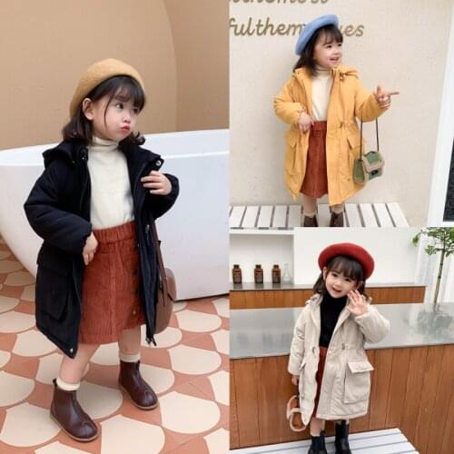 Girls' Coat Babys Kids Jacket 2021 Vintage Thicken Winter Autumn Top Warm Cardigan Overcoat Cotton Childrens Clothing