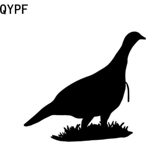 QYPF 16.6cm*15cm Fun Animal Turkey Bird Hunting Vinyl Car Sticker Decal Black Silver Decoration C15-1127