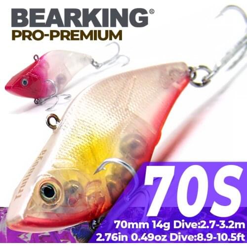 2018 Bearking fishing tackle Hot Model A+ fishing lures, assorted colors, VIB 70mm 14g, hard baits sinking professional