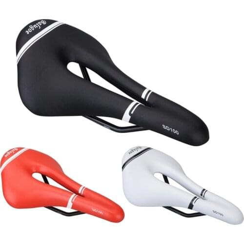 BALUGOE Bicycle Seat Saddle Mtb Road Bike Saddles Mountain Bike Racing Saddle Pu Breathable Soft Seat Cushion Black Red White