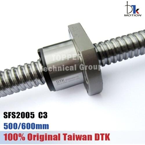 Taiwan DTK SFS2005 Ball screw C3 500mm 600mm mit Kugel Mutter SFS2005 5mm Blei für CNC kit set