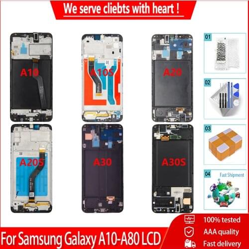 High Quality For Samsung Galaxy A80 A70 A50 A50S A40S A30 A30S A20 A20S A10 A10S LCD Display Touch Panel TFT Screen Replacemen