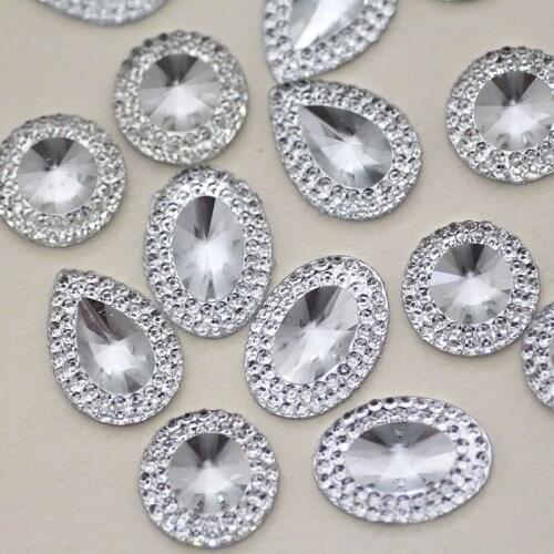 Mix shape Crystal White Round/oval/water drop Flatback Rhinestone Scrapbooking DIY Crafts Crstal Strass Glue on stones