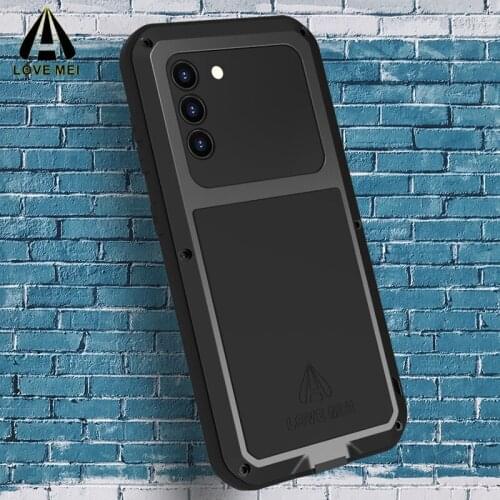 LOVE MEI Life Waterproof POWERFUL Metal Case Gorilla Glass for Samsung Galaxy S21 Shockproof Phone Cover Full Body Protection
