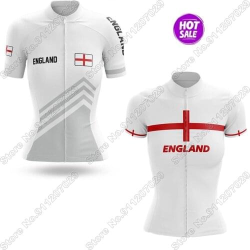 Women England 2021 Cycling Jersey Short Sleeve USA Summer Cycling Clothing Road Bike Shirt Bicycle Tops MTB Wear Uniform Maillot