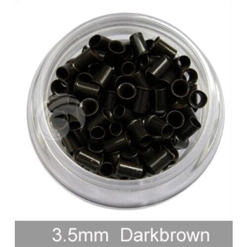 1bottle 3.5mm copper Flare micro ring for I tip hair extension Dark Brown 1000pcs/lot