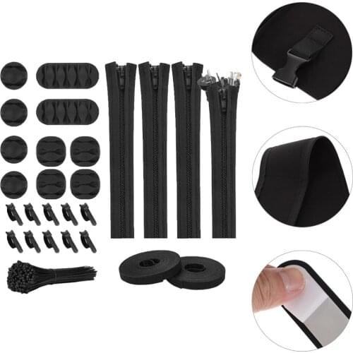 126pcs Multifunction Cord Management Organizer Kit for TV Office Home Computer