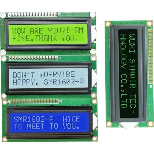 Hot Blue Yellow-green Gray SPLC780 5V 3.3V 16*2 Parallel 16x2 Character LCD Display Module Screen 1602 Compatible LMB162AFC-2