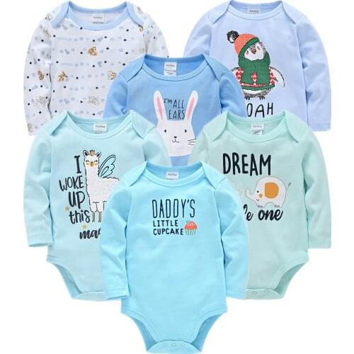 Newborn Infant Baby Girls Boys Romper 3PCS 6PCS Cartoon Cover Buttons Outfits Spring Fashion Toddler Jumpsuits Ropa Bebe De